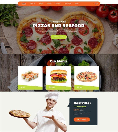 food delivery website designs